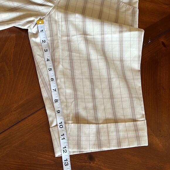 Tracy Evans Beige & Tan Plaid Lightweight Bermuda Shorts Junior Size 7 Menswear - Picture 7 of 7